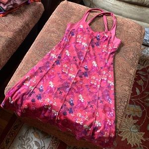 Kuhl Strappy summer dress beautiful floral earthy pink fuchsia flowers floral S